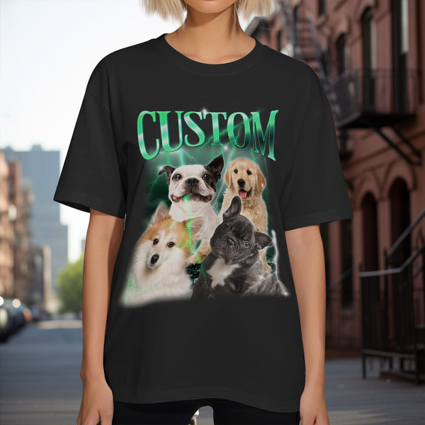 Custom Photo Vintage Tee Personalized Name T-shirt Pet Lover Gifts