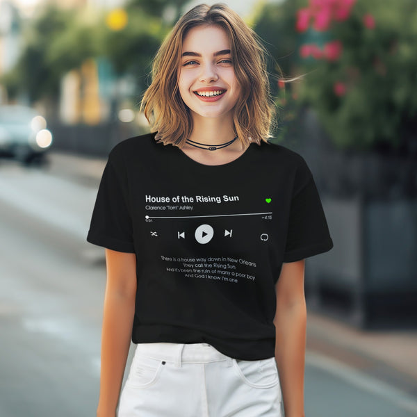 Custom Music T-shirt Personalized Your Favorite Song T-Shirt Music Player