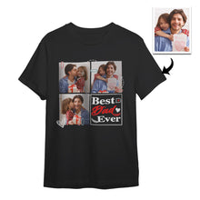 Custom 3 Photos T-Shirt Personalized Photo Men's T-Shirt Best Dad Ever Father's Day Gift Family T-Shirt - SantaSocks