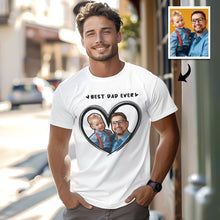 Custom Photo T-Shirt With Best Dad Ever Personalized Photo Men's T-Shirts Father's Day Gifts - SantaSocks