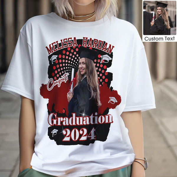 Custom T-shirt Personalized  Photo Unisex shirt Graduation Gift for Him for Her - SantaSocks