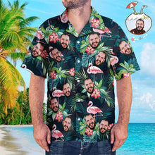 Custom Face Shirt Personalised Hawaiian Shirt Flamingo Flower Gift For Her