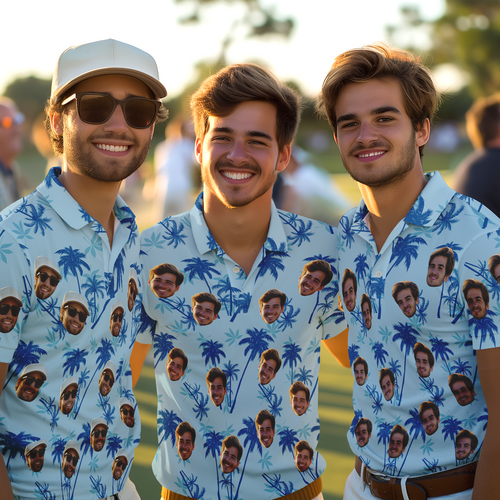 Custom Face Polo Shirt Group Face Polo shirts Personalized Funny Golf Shirts Put Your Face on Polos