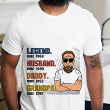 Legend Father T-shirt Custom Hair Beard Skin Color and Time for Dad