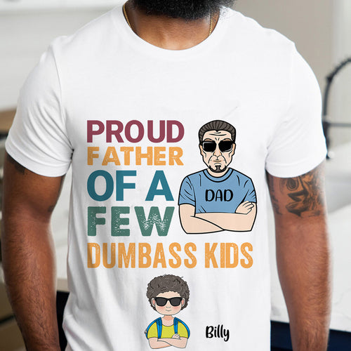Custom T-shirt Family Clipart Cartoon White T-shirt Gifts for Dad