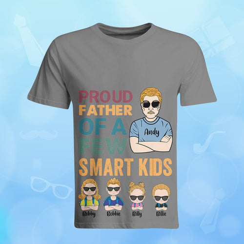 Custom T-shirt Family Clipart Cartoon Grey T-shirt Gifts for Dad