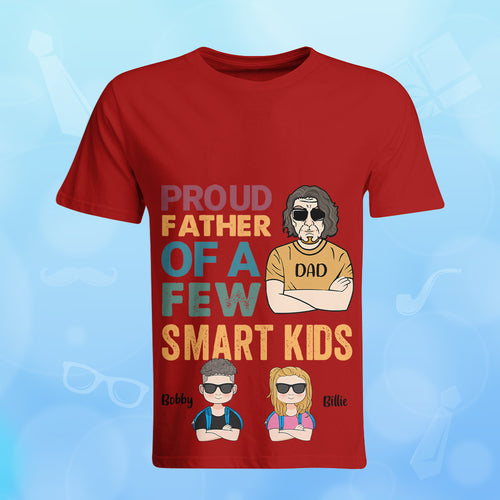 Custom T-shirt Family Clipart Cartoon Red T-shirt Gifts for Dad
