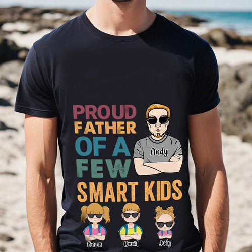 Custom T-shirt Family Clipart Cartoon Black T-shirt Gifts for Dad