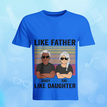 Custom T-shirt Family Clipart Cartoon T-shirt Gifts for Dad Like Father Like Daughter