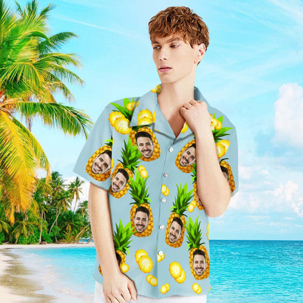 Custom Photo Shirt Men's Hawaiian Shirt Big Pineapple For Him
