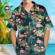 Custom Face Shirt Men's Hawaiian Shirt Flamingo Flower Fathers Day Gift