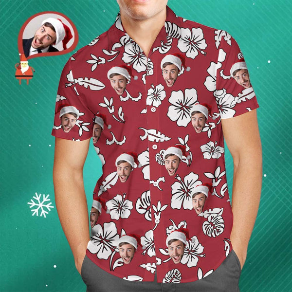 Custom Face Shirt Men's Hawaiian Shirt Lily Flowers