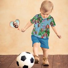 Custom Photo Hawaiian Shirt Parent-child Wears Personalised Face Hawaiian Shirt Gift Colorful Parrot