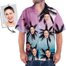 Custom Face Shirt Men's Hawaiian Shirt Palm