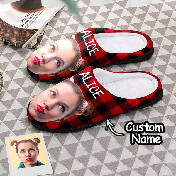 Custom Photo Women's and Men's Slippers Personalized Casual House Cotton Slippers