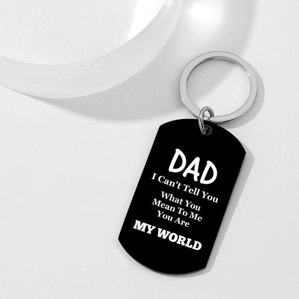 Photo Tag Keychain You Are My World Father's Day Gifts - SantaSocks