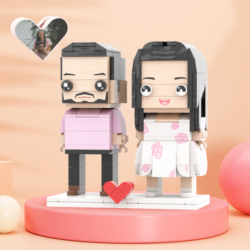 Valentine's Day Gift Customizable Fully Body 2 People Custom Brick Figures For Lover