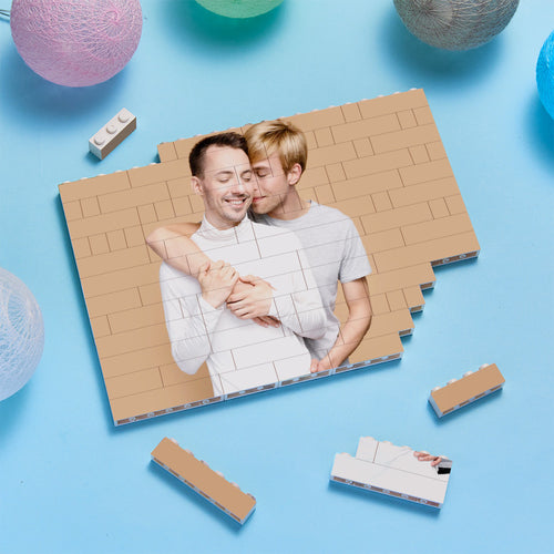 Custom Building Brick Personalized Photo Block Square Shape LGBTQ Gift