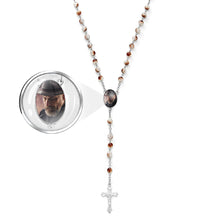 Custom Rosary Beads Cross Necklace Personalized Acrylic Explosion Beads Necklace with Photo - SantaSocks