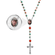 Custom Rosary Beads Cross Necklace Personalized Acrylic Explosion Beads Long Style Necklace with Photo - SantaSocks