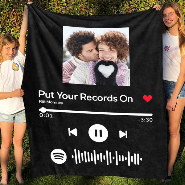 Spotify Music Blanket Song Blanket Personalized Photo Blanket Custom Blanket