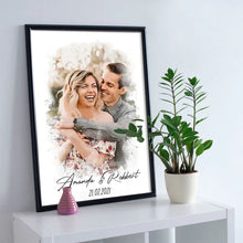 Custom Wall Art Watercolor Photo Aquarelle Oil Painting Frameless Father's Day Gift