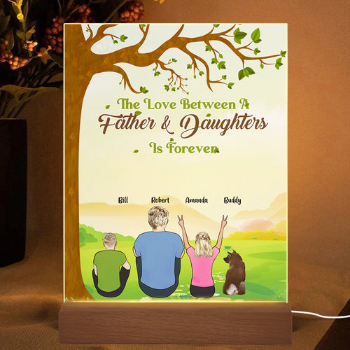 Father's Day Gift Personalized Acrylic Plaque Gifts for Dad Back View Lamp The Love Between a Father & Daughters