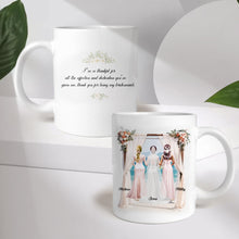 Bride and Bridesmaid Mug Custom Wearing Personalized Hairstyle and Names Coffee Mug