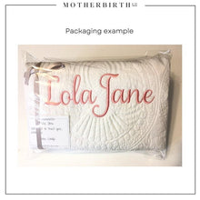 Personalized New Mom Baby Shower Gift - Custom Baby Name Heirloom Keepsake Quilt - Embroidered Monogram Blanket for Baby Girl or Boy