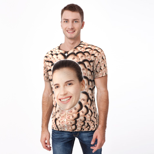 Custom All Over Print Faces Mash T-shirt
