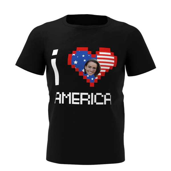 Custom Face I love America T-shirt