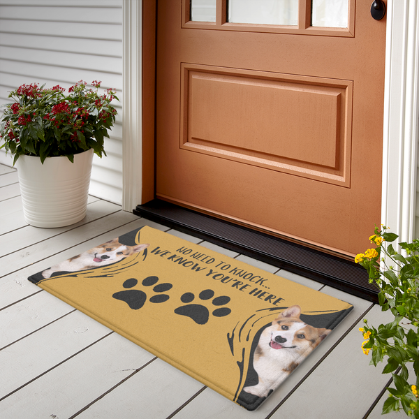 Custom Funny Photo Doormat-No Need To Knock