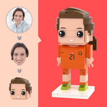 Customized Head Soccer Athletes Figures Small Particle Block Toy Customizable Brick Art Gifts