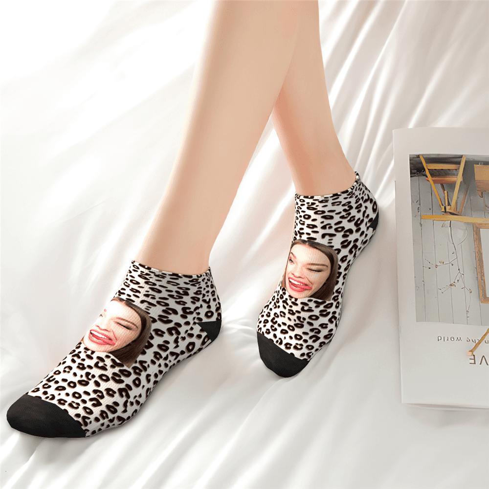 Custom Leopard Print Ankle Socks