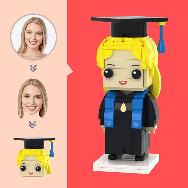 Customized Head Graduation Baccalaureate Figures Small Particle Block Toy Customizable Brick Art Gifts