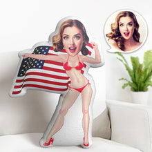Custom Photo Face Pillow Doll Face Body Pillow Personalized Doll American Flag Face Pillow