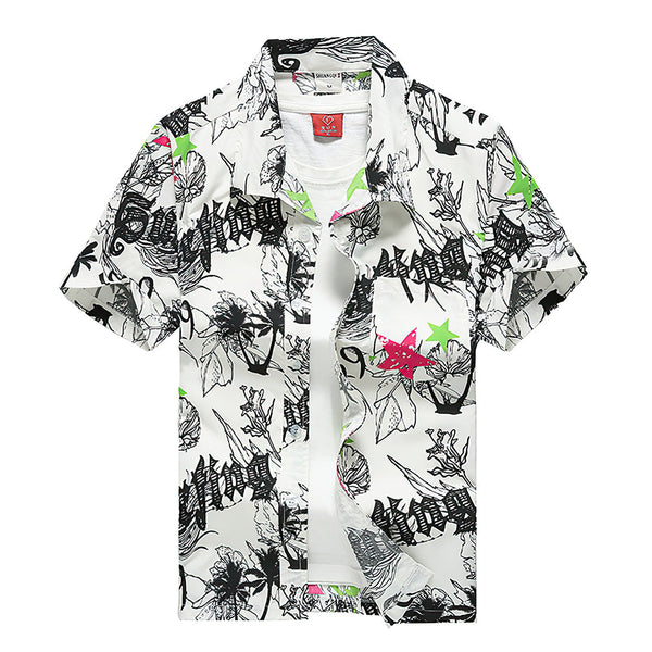 Hawaiian Shirts Graffiti Design Aloha Beach Shirts For Men