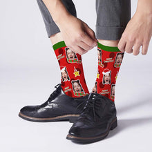 Merry Christmas Socks Custom Scarf And Christmas Hat Face socks