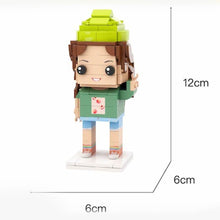 Fully Body Customizable 1 Person Custom Brick Figures Small Particle Block Toy Girl Listening to Music