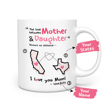 Personalized the love between a mother and daughter knows no distance mug