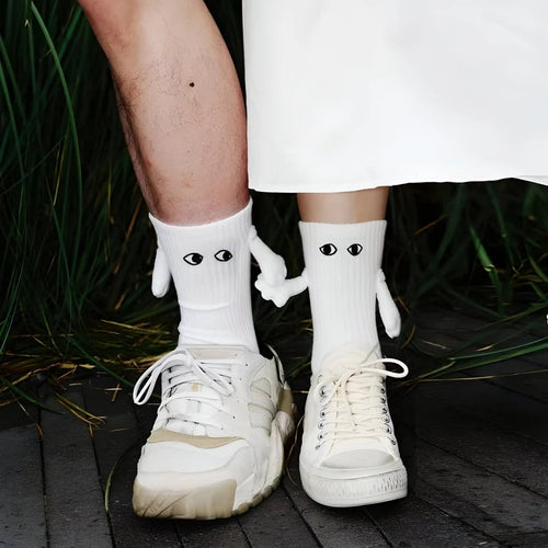 Couple Holding Hands Socks Funny Magnetic Suction Socks Cute Show Off Socks for Women Men 2Pairs/pack