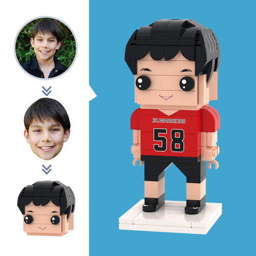 Customized Head Basketball Boy Figures Small Particle Block Toy Customizable Brick Art Gifts