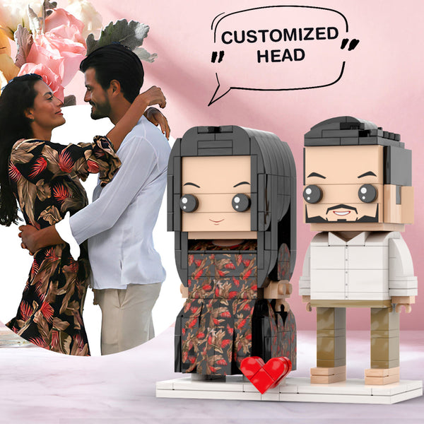 Valentine's Day Couple Brick Figures Personalized Couples Brick Figures Small Particle Block for Valentine's Day