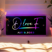 Personalized Text Name Date Mirror Custom Name Sign for Wall Art - Light Up Colorful Mirror Anniversary Birthday Gifts