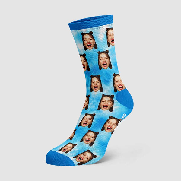 Color Tie Dye Custom Face Socks