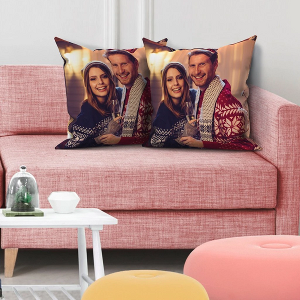 Custom Couple Photo Throw Pillow LGBT Gifts