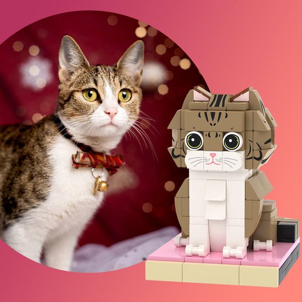 Custom Pet Brick Figure Fully Body Customizable 1 Cat Photo Brick Figures Customized Cat Only