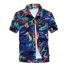 Hawaiian Shirts Print Colorful Leaves Aloha Beach Shirts For Men