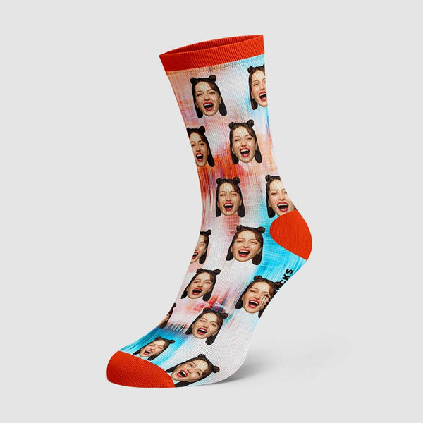 Color Tie Dye Custom Face Socks