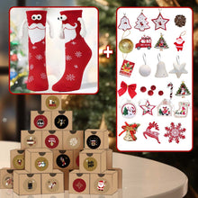 Christmas Countdown Calendar Gift Box - 23 Christmas Ornaments + 1 Magnetic Socks/Christmas Socking